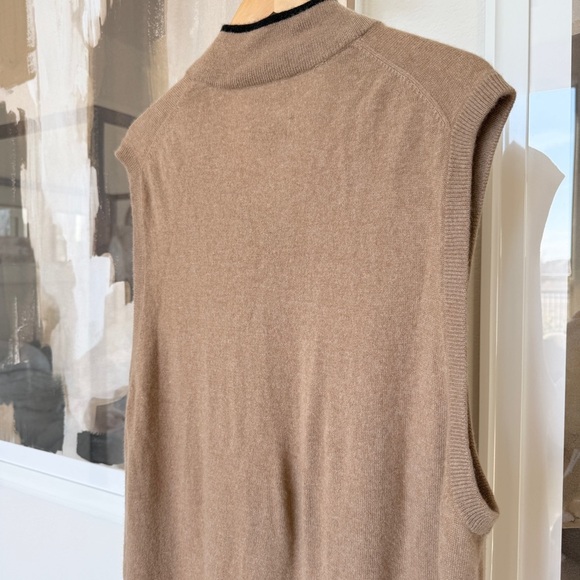 John W. Nordstrom Men's 1/4 Zip 100% Cashmere Sweater Vest Tan 2XL Luxury Soft - Picture 8 of 10